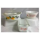 Vintage Milk Glass Baking Dishes from Fire King, Glasbake, & Pyrex