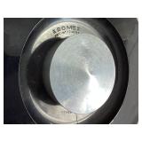 Vintage Kromex Spun Aluminum Canister Set with Black Lids