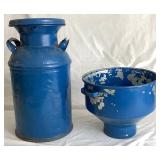 Vintage Milk Can with Cream Strainer/Seperator and Lid