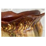 Vintage Majolica Jardiniere Planter Art Nouveau Style with Scalloped Edge