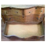 Antique Oak Serpentine Front 4 Drawer Dresser