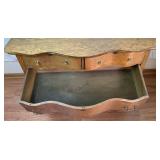 Antique Oak Serpentine Front 4 Drawer Dresser