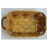 Peterboro Basket Company Large Picnic Basket with Lid and Leather Handles