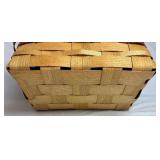 Peterboro Basket Company Large Picnic Basket with Lid and Leather Handles