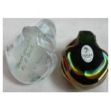 Glass and Stone Frog Grouping featuring Fenton Art Glass Frogs