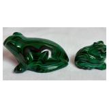 Glass and Stone Frog Grouping featuring Fenton Art Glass Frogs