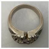 $320.00 Retail Online NEW Carol Collection 24.56 Grams Solid STERLING Silver Mens Ring With Eagle (Size 11)