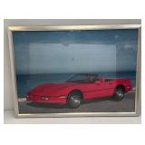 Framed Behind Glass Vintage Corvette Poster 25 3/4" x 35 1/2"