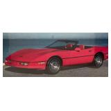 Framed Behind Glass Vintage Corvette Poster 25 3/4" x 35 1/2"