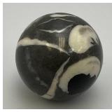 2" 5.7 Oz. Oyster Shell Fossil And Quartz Sphere/Large Marble