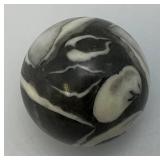 2" 5.7 Oz. Oyster Shell Fossil And Quartz Sphere/Large Marble