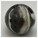 2" 5.7 Oz. Oyster Shell Fossil And Quartz Sphere/Large Marble