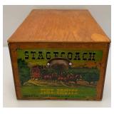 Vintage Wooden STAGECOACH Fine Fruits Crate With Lid 9" x 12" x 19 1/2"