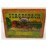 Vintage Wooden STAGECOACH Fine Fruits Crate With Lid 9" x 12" x 19 1/2"