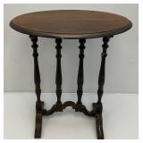 Antique Ornate Wooden Oval Table With Spindles 12" x 20" x 22 1/2" (Repairs Made)