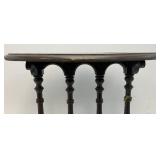 Antique Ornate Wooden Oval Table With Spindles 12" x 20" x 22 1/2" (Repairs Made)