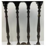 Antique Ornate Wooden Oval Table With Spindles 12" x 20" x 22 1/2" (Repairs Made)