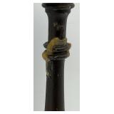 Antique Ornate Wooden Oval Table With Spindles 12" x 20" x 22 1/2" (Repairs Made)