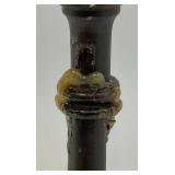 Antique Ornate Wooden Oval Table With Spindles 12" x 20" x 22 1/2" (Repairs Made)