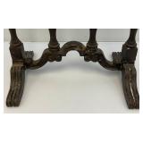 Antique Ornate Wooden Oval Table With Spindles 12" x 20" x 22 1/2" (Repairs Made)