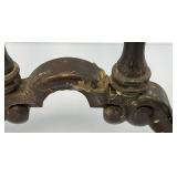 Antique Ornate Wooden Oval Table With Spindles 12" x 20" x 22 1/2" (Repairs Made)