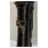 Antique Ornate Wooden Oval Table With Spindles 12" x 20" x 22 1/2" (Repairs Made)