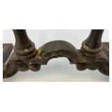 Antique Ornate Wooden Oval Table With Spindles 12" x 20" x 22 1/2" (Repairs Made)