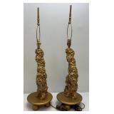 Antique Rector Of California Casted Cement Table Lamps