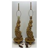 Antique Rector Of California Casted Cement Table Lamps