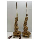 Antique Rector Of California Casted Cement Table Lamps