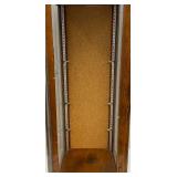 Vintage Mid Century Wooden And Glass Display Case With Door, Cork Backer (Missing Glass Shelves) 10 1/2" x 14 1/2" x 29"