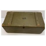 WWII Wooden US Footlocker 13" x 16 1/2" x 33 1/2"