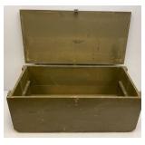 WWII Wooden US Footlocker 13" x 16 1/2" x 33 1/2"