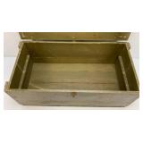 WWII Wooden US Footlocker 13" x 16 1/2" x 33 1/2"