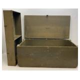 WWII Wooden US Footlocker 13" x 16 1/2" x 33 1/2"