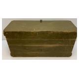 WWII Wooden US Footlocker 13" x 16 1/2" x 33 1/2"