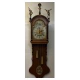 EST. $1,600.00 - $2900.00 Freisland Dutch Wall Clock (From The Dutch Province Of Friesland) Staartklok (Tail Clock) With Calendar Decorative With Heavy Brass