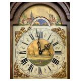 EST. $1,600.00 - $2900.00 Freisland Dutch Wall Clock (From The Dutch Province Of Friesland) Staartklok (Tail Clock) With Calendar Decorative With Heavy Brass