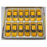 New Old Stock Case Of Metro-Cab Die Metal And Plastic Cast Taxis With Pull Back And Go Action
