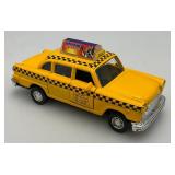New Old Stock Case Of City Yellow Cab Die Metal And Plastic Cast Taxis With Pull Back And Go Action