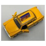 New Old Stock Case Of City Yellow Cab Die Metal And Plastic Cast Taxis With Pull Back And Go Action