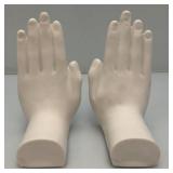 Vintage Casted Praying Hands Book Ends