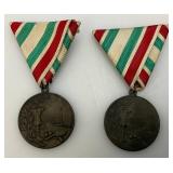 Group Of Vintage 1950 Bronze Metals Some With Ribbons