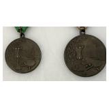 Group Of Vintage 1950 Bronze Metals Some With Ribbons