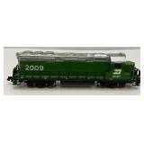 Group Of N Scale Engines Including Burlington Northern With Pennsylvania Train Cars And More