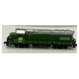 Group Of N Scale Engines Including Burlington Northern With Pennsylvania Train Cars And More