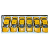 New Old Stock Case Of Metro-Cab Die Metal And Plastic Cast Taxis With Pull Back And Go Action