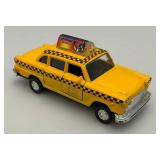New Old Stock Case Of City Yellow Cab Die Metal And Plastic Cast Taxis With Pull Back And Go Action