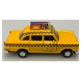 New Old Stock Case Of City Yellow Cab Die Metal And Plastic Cast Taxis With Pull Back And Go Action