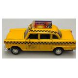 New Old Stock Case Of City Yellow Cab Die Metal And Plastic Cast Taxis With Pull Back And Go Action